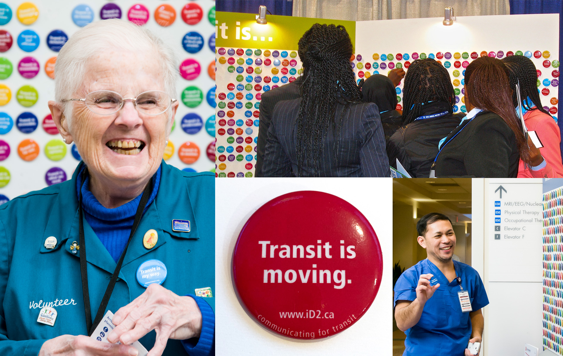 TRIMET button board collage